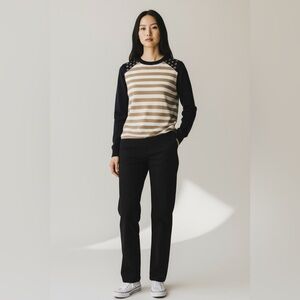 Michael Kors Sweater. Tan, White, Navy. Size S